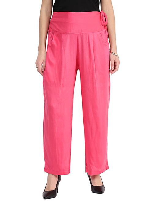 pink rayon palazzos - 11344028 - Very Small Image - 1