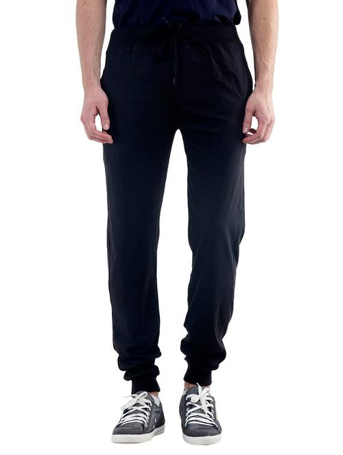 solid black cotton track pants - 11345092 - Very Small Image - 1