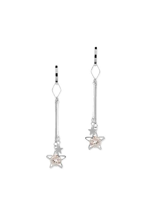 silver copper star drop earring - 11351088 - Very Small Image - 1