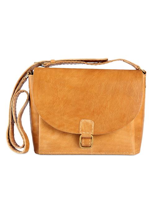 tan pure leather sling bag - 1135219 - Very Small Image - 1