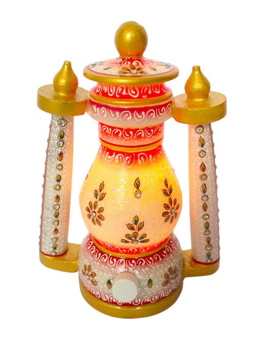 multicolored hand painted and embellished earthen table lantern - 11354576 - Very Small Image - 1