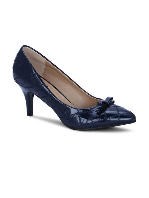 navy color, leatherette slip on pump - 11354654 - Very Small Image - 1