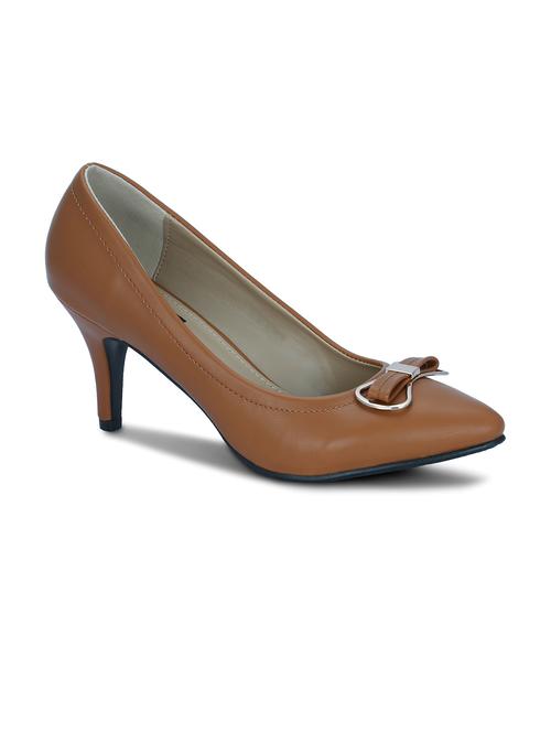 tan leatherette slip on pump - 11354660 - Very Small Image - 1
