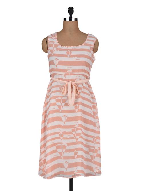 sleeveless printed polygeorgette dress - 1135589 - Very Small Image - 1