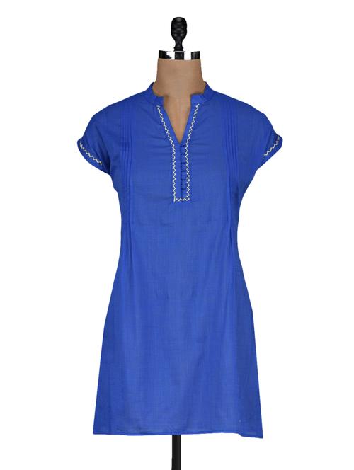 short sleeves plain cotton kurta - 1135623 - Very Small Image - 1