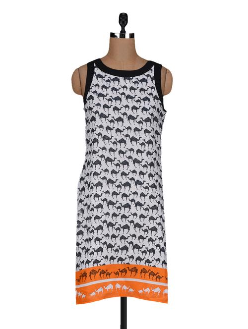 sleeveless printed cotton kurta - 1135660 - Very Small Image - 1