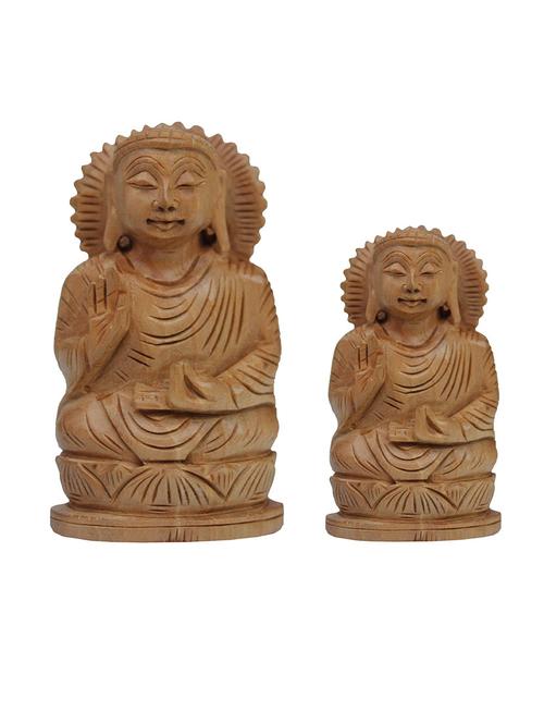 dekor world wooden gautam buddha - 11356689 - Very Small Image - 1