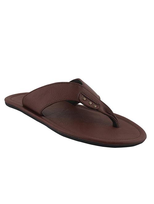 brown leather slip on slippers - 11357138 - Very Small Image - 1