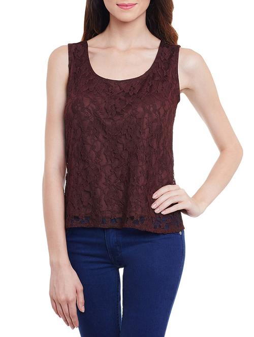 women's straight round neck top - 11360270 - Very Small Image - 1