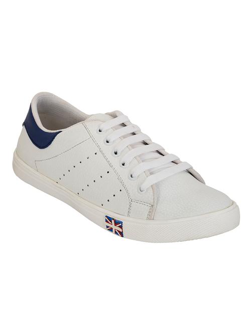 white leatherette lace up sneaker - 11360399 - Very Small Image - 1
