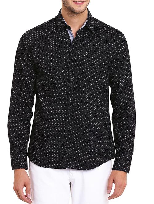 black cotton casual shirt - 11361355 - Very Small Image - 1