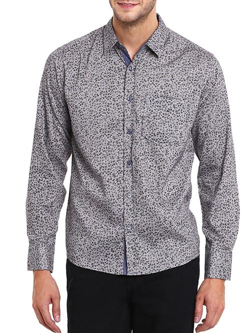 grey cotton casual shirt - 11361357 - Very Small Image - 1