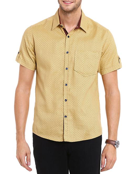 beige cotton casual shirt - 11361371 - Very Small Image - 1