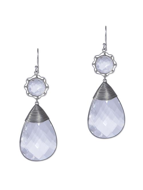 crystal drop silver earrings - 1136535 - Very Small Image - 1