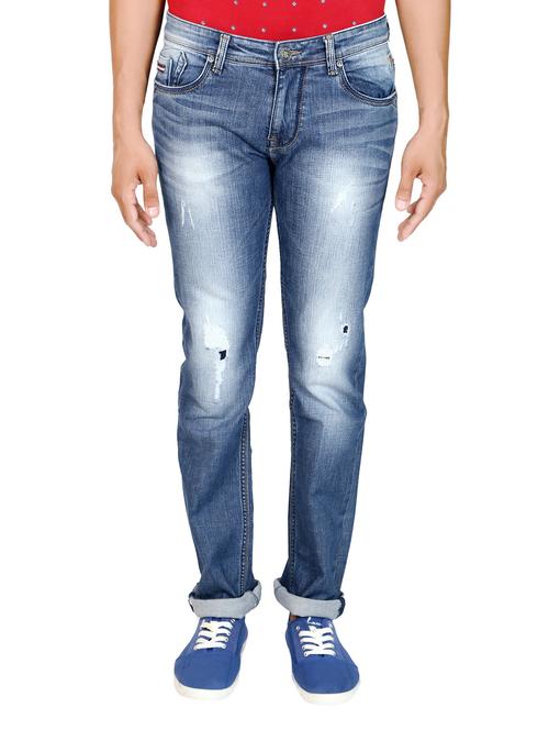 blue cotton stone washed jeans - 11365995 - Very Small Image - 1