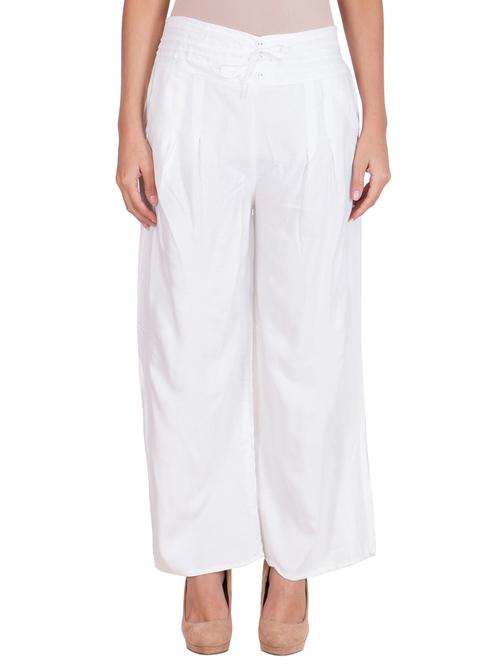 solid white cotton palazzo - 11369119 - Very Small Image - 1