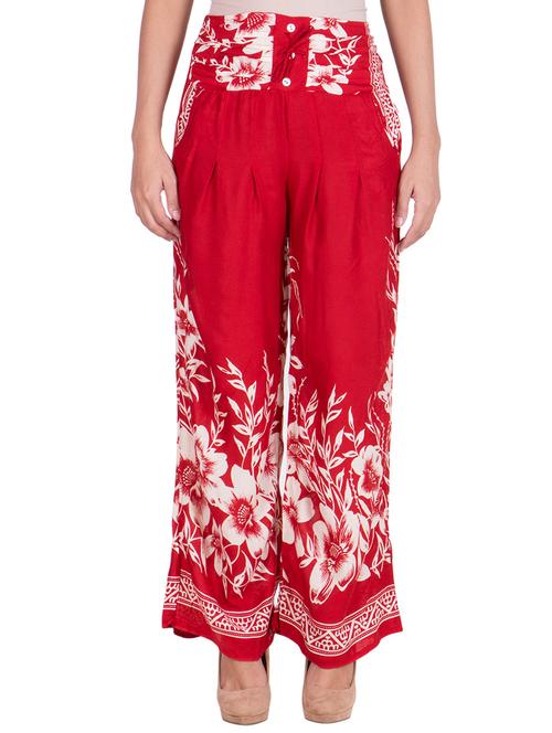 red printed cotton palazzo - 11369125 - Very Small Image - 1