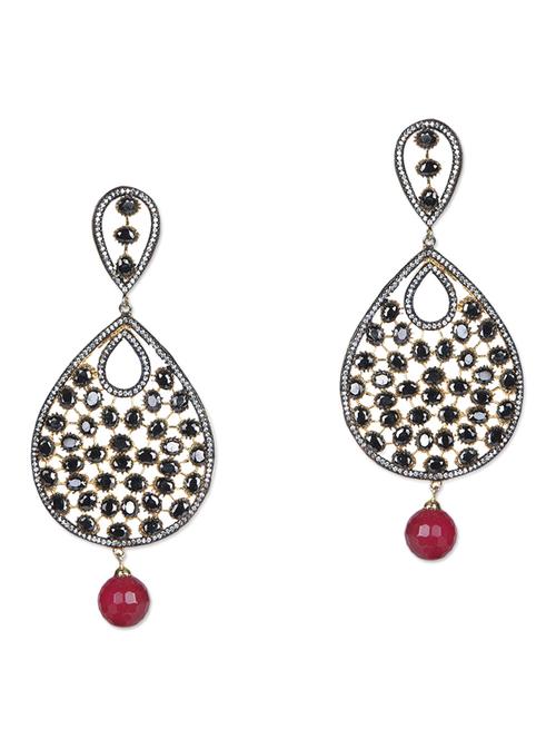 stone studded tear drop danglers - 1137172 - Very Small Image - 1