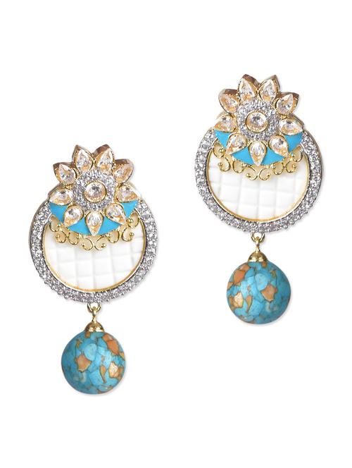 crystal studded floral danglers - 1137214 - Very Small Image - 1