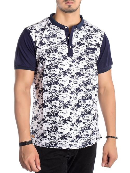 blue printed cotton t-shirt - 11376875 - Very Small Image - 1