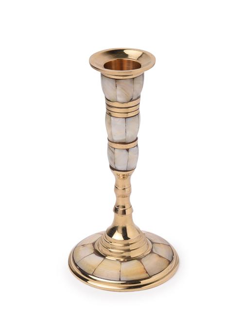 golden brass table candle stand - 11377184 - Very Small Image - 1