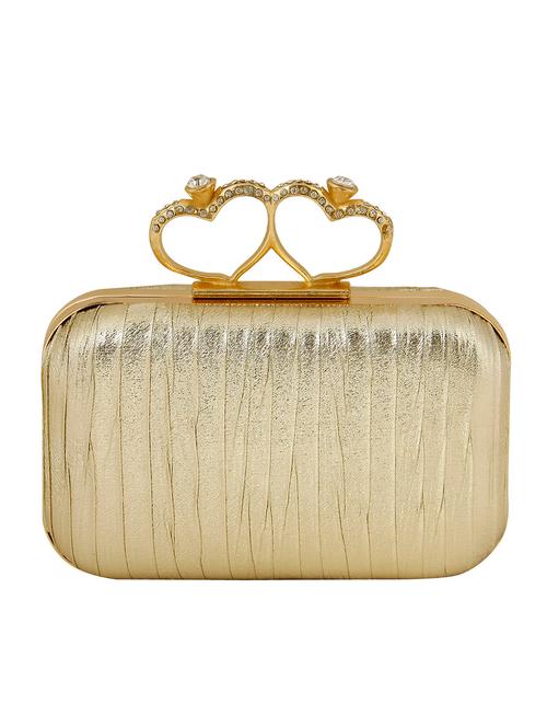 silver gold color, leatherette box clutch - 11378870 - Very Small Image - 1