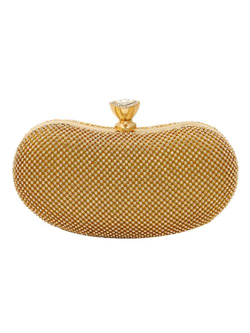 gold color, leatherette box clutch - 11378872 - Very Small Image - 1