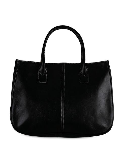contrast stitch plain black leatherette handbag - 1138076 - Very Small Image - 1