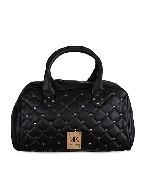 quilted embellished black leatherette handbag - 1138079 - Very Small Image - 1