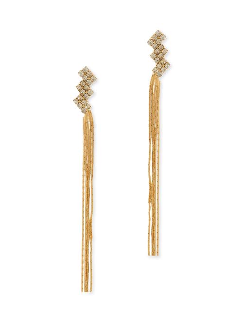 gold brass drop earrings - 11381506 - Very Small Image - 1