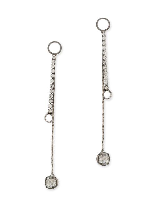 black brass drop earrings - 11381507 - Very Small Image - 1