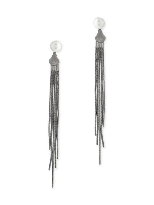 black brass drop earrings - 11381519 - Very Small Image - 1