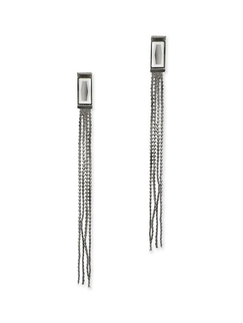 black brass drop earrings - 11381523 - Very Small Image - 1