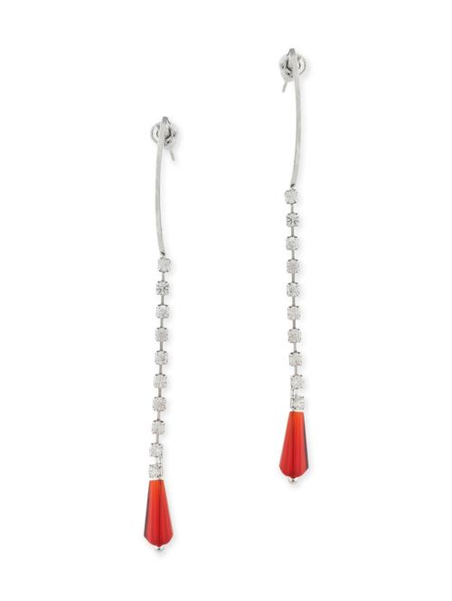 silver brass drop earrings - 11381549 - Very Small Image - 1