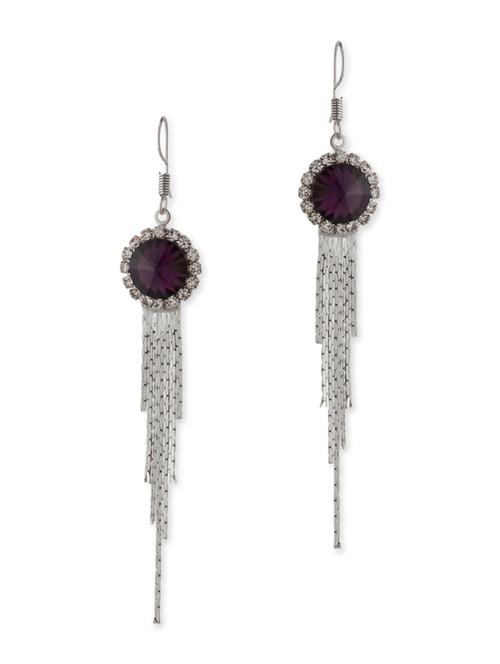 silver brass drop earrings - 11381559 - Very Small Image - 1