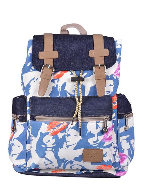 multi coloured canvas printed backpack - 11383081 - Very Small Image - 1