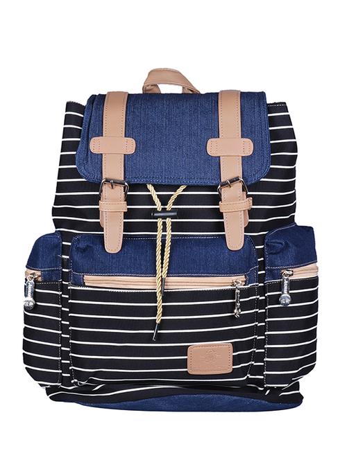 blue canvas printed backpack - 11383091 - Very Small Image - 1