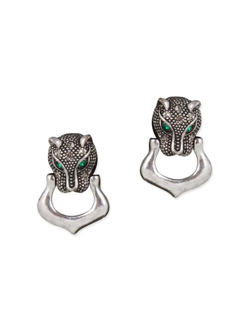 silver brass drop earrings - 11388724 - Very Small Image - 1
