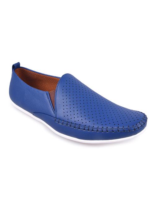 blue leatherette casual slipon - 11389986 - Very Small Image - 1