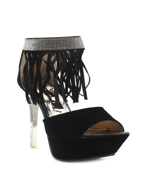 black fabric ankle strap sandal - 11395919 - Very Small Image - 1