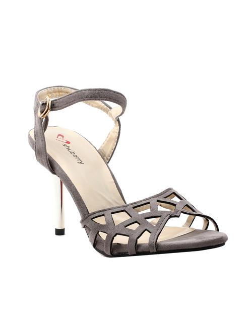 grey suede ankle strap sandal - 11396006 - Very Small Image - 1