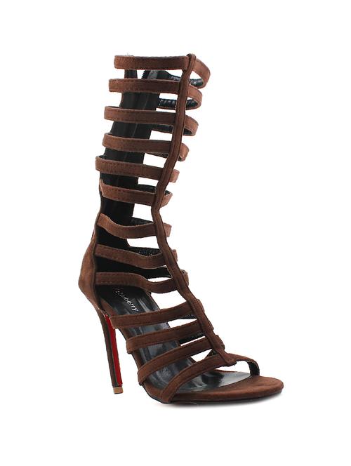 brown suede gladiators sandals - 11396046 - Very Small Image - 1