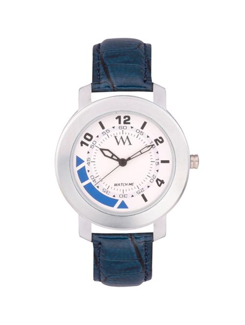 white leatherette men analog watch - 11402183 - Very Small Image - 1
