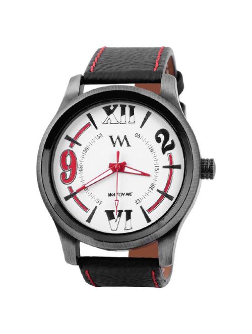 red leatherette men analog watch - 11402250 - Very Small Image - 1