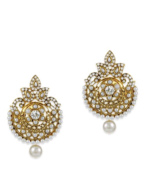 white gold plated chandballi earring - 11403688 - Very Small Image - 1