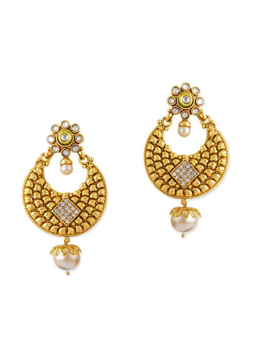 golden copper drop earring - 11407780 - Very Small Image - 1