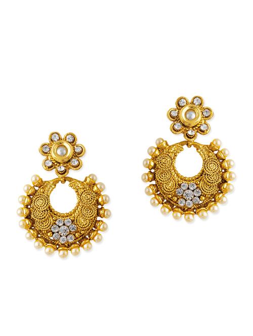 golden copper drop earring - 11407785 - Very Small Image - 1