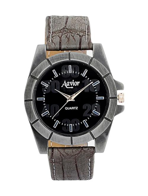 grey leather analog wrist watch - 11407831 - Very Small Image - 1