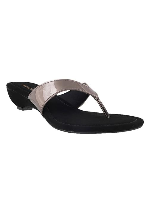 grey leatherette slip on sandals - 11410208 - Very Small Image - 1