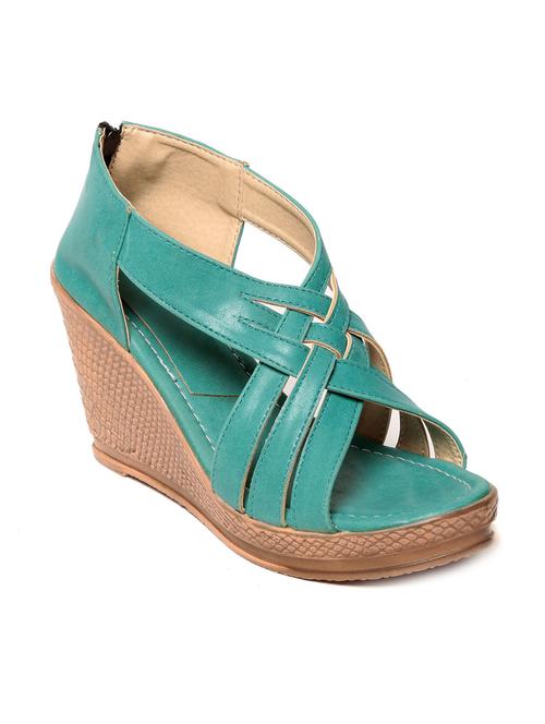 green faux leather wedges - 11411153 - Very Small Image - 1